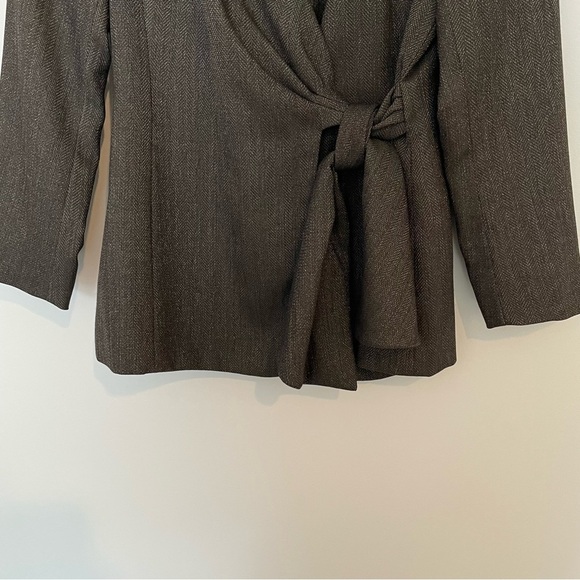 Lafayette 148 Tie Waist Olive Green Blazer - Picture 4 of 6